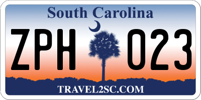 SC license plate ZPH023
