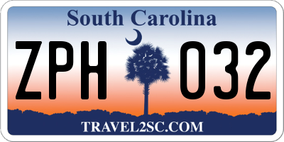 SC license plate ZPH032