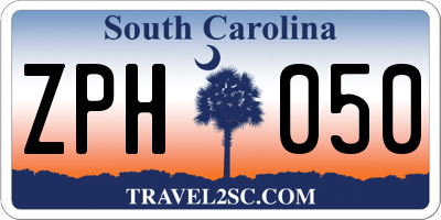 SC license plate ZPH050