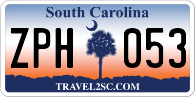 SC license plate ZPH053
