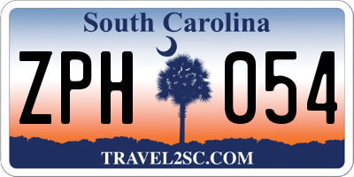 SC license plate ZPH054