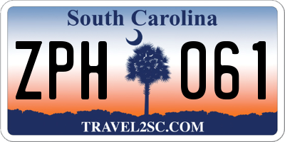 SC license plate ZPH061