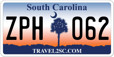 SC license plate ZPH062