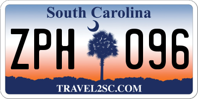 SC license plate ZPH096