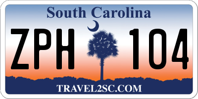 SC license plate ZPH104