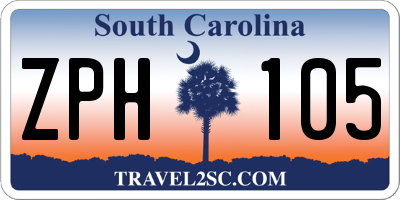 SC license plate ZPH105
