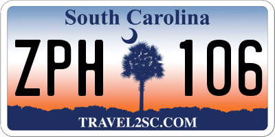 SC license plate ZPH106