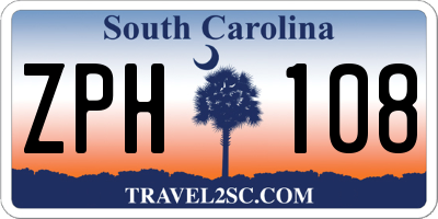 SC license plate ZPH108