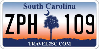 SC license plate ZPH109