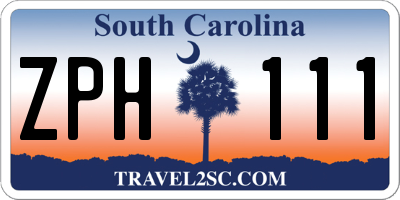 SC license plate ZPH111