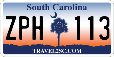 SC license plate ZPH113