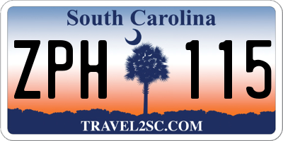 SC license plate ZPH115