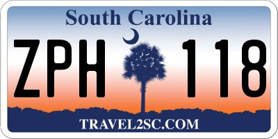 SC license plate ZPH118