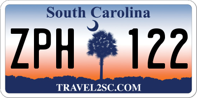 SC license plate ZPH122