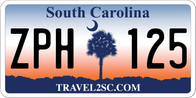 SC license plate ZPH125