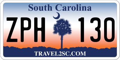 SC license plate ZPH130