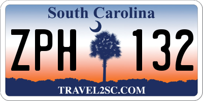 SC license plate ZPH132