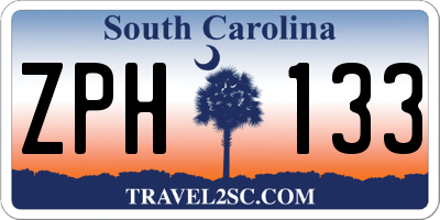 SC license plate ZPH133