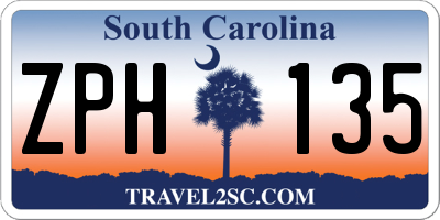 SC license plate ZPH135