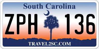 SC license plate ZPH136