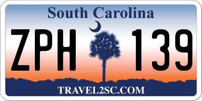 SC license plate ZPH139