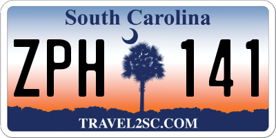 SC license plate ZPH141