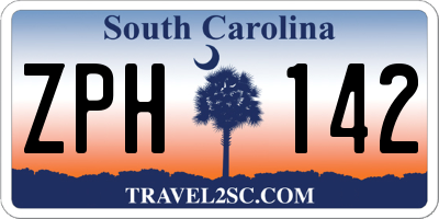 SC license plate ZPH142