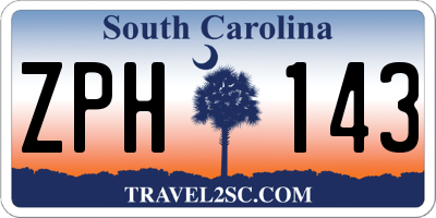 SC license plate ZPH143