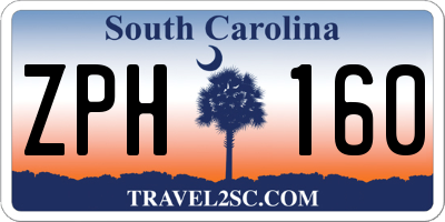 SC license plate ZPH160
