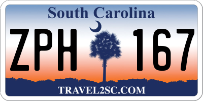 SC license plate ZPH167