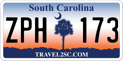 SC license plate ZPH173