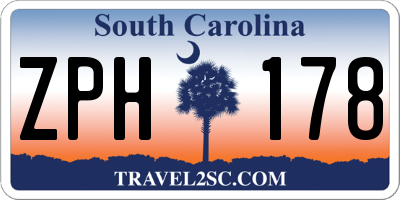 SC license plate ZPH178