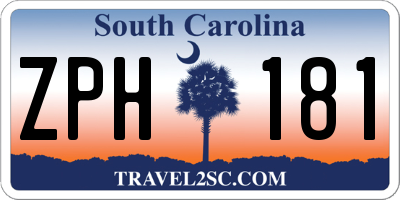 SC license plate ZPH181