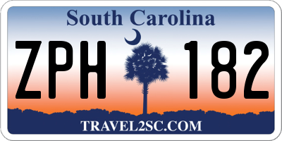 SC license plate ZPH182