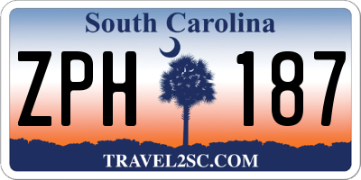 SC license plate ZPH187