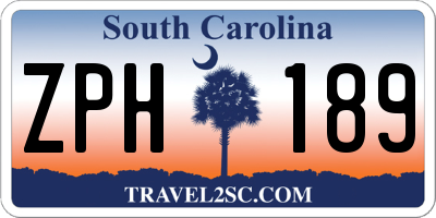 SC license plate ZPH189