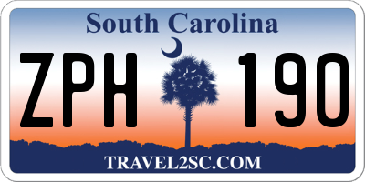 SC license plate ZPH190