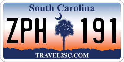 SC license plate ZPH191