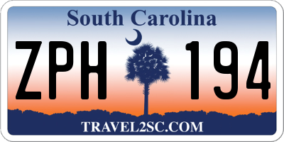 SC license plate ZPH194
