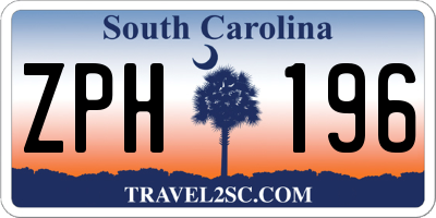 SC license plate ZPH196
