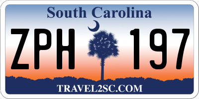 SC license plate ZPH197