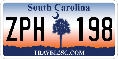 SC license plate ZPH198