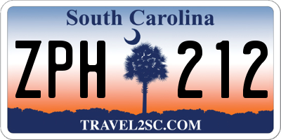 SC license plate ZPH212