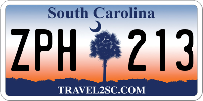 SC license plate ZPH213