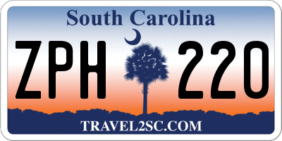 SC license plate ZPH220