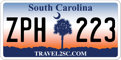 SC license plate ZPH223