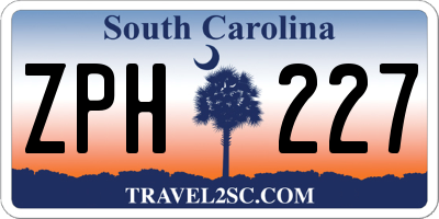 SC license plate ZPH227