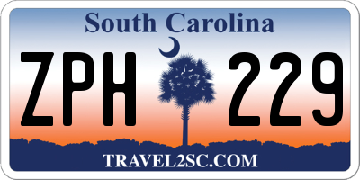 SC license plate ZPH229