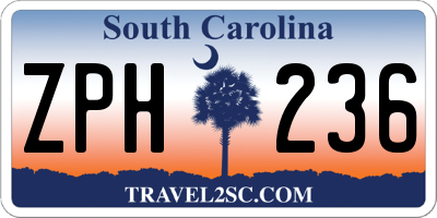 SC license plate ZPH236