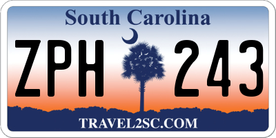 SC license plate ZPH243